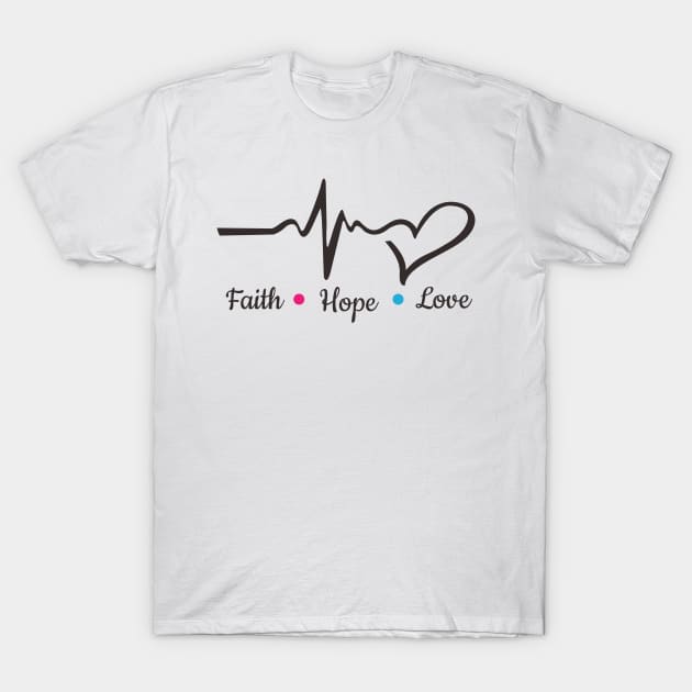 faith hope love T-Shirt by CARLOTTA_SBD